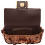 FENDI BAGUETTE MINI BAG EMBROIDERED WITH BROWN SEQUINS