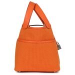 HERMÈS PICOTIN CARGO 18 ORANGE SWIFT AND TOILE CANVAS PALLADIUM HARDWARE