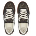 FENDI MATCH CANVAS LOW-TOPS SUEDE