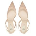 FENDI COLIBRÌ LITE FF MESH MEDIUM HEELED SLINGBACKS