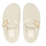 FENDI FEEL WHITE SHEEPSKIN SABOTS