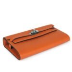 HERMÈS KELLY WALLET TO GO ORANGE EPSOM PALLADIUM HARDWARE