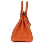 HERMÈS BIRKIN 25 ORANGE TOGO GOLD HARDWARE