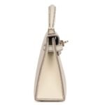 HERMÈS SPECIAL ORDER (HSS) KELLY SELLIER 20 CRAIE/BLEU SAPHIR EPSOM PERMABRASS HARDWARE