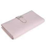 HERMÈS BEARN GUSSET LONG WALLET MAUVE PALE EPSOM PALLADIUM HARDWARE