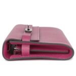 HERMÈS KELLY WALLET TO GO ROSE POURPRE CHEVRE PALLADIUM HARDWARE