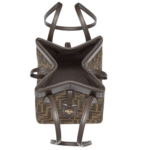 FENDI ORIGAMI MINI BROWN FF JACQUARD FABRIC MINI BAG THAT CAN BE TRANSFORMED