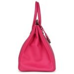 PRE-OWNED HERMÈS BIRKIN 35 ROSE TYRIEN EPSOM PALLADIUM HARDWARE