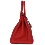 PRE-OWNED HERMÈS BIRKIN 35 ROUGE CASAQUE TOGO PALLADIUM HARDWARE