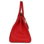 PRE-OWNED HERMÈS BIRKIN 35 ROUGE TOMATE TOGO GOLD HARDWARE