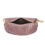 FENDI FENDIGRAPHY MINI MAUVE PINK FF JACQUARD VELVET MINI-BAG