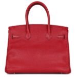 PRE-OWNED HERMÈS SPECIAL ORDER (HSS) BIRKIN 30 ROUGE CASAQUE VERSO CHEVRE BRUSHED PALLADIUM HARDWARE
