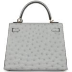 HERMÈS KELLY SELLIER 25 BLEU GLACIER OSTRICH GOLD HARDWARE