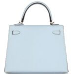 HERMÈS KELLY SELLIER 25 BLEU BRUME EPSOM GOLD HARDWARE