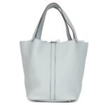 HERMÈS PICOTIN LOCK 22 BLEU PALE CLEMENCE PALLADIUM HARDWARE