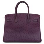 PRE-OWNED HERMÈS BIRKIN 30 VIOLET OSTRICH PALLADIUM HARDWARE