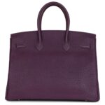 PRE-OWNED HERMÈS BIRKIN 35 CASSIS FJORD GOLD HARDWARE