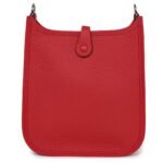 HERMÈS EVELYNE TPM VERMILLION CLEMENCE PALLADIUM HARDWARE