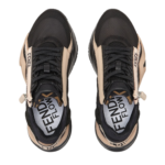 FENDI FLOW BLACK NYLON AND SUEDE LOW-TOPS