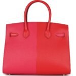 PRE OWNED HERMÈS CASAQUE BIRKIN 30 ROUGE DE COEUR ROSE EXTREME AND BLEU ZANZIBAR EPSOM PALLADIUM HARDWARE