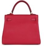 HERMÈS KELLY RETOURNE 25 FRAMBOISE TOGO GOLD HARDWARE