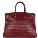 VINTAGE HERMÈS TRAVEL BIRKIN 35 ROUGE H NILOTICUS CROCODILE BRUSHED PALLADIUM HARDWARE
