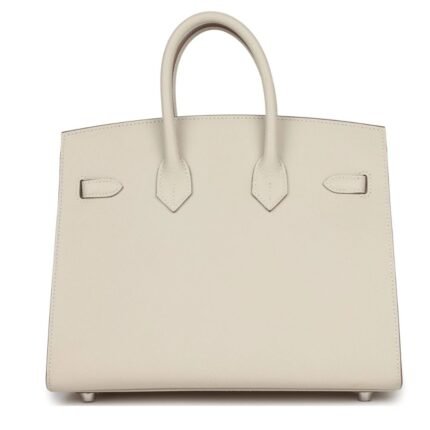 HERMÈS BIRKIN SELLIER 25 CRAIE EPSOM PALLADIUM HARDWARE