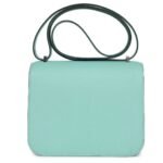 HERMÈS CONSTANCE 18 AQUA CHEVRE PALLADIUM HARDWARE