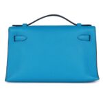 PRE-OWNED HERMÈS KELLY POCHETTE BLEU FRIDA SWIFT GOLD HARDWARE