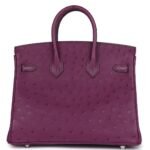 HERMÈS BIRKIN 25 ANEMONE OSTRICH PALLADIUM HARDWARE