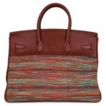 PRE-OWNED HERMÈS BIRKIN 35 VIBRATO ROUGE H BOXCALF PALLADIUM HARDWARE