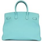 PRE-OWNED HERMÈS BIRKIN 35 BLEU ATOLL TOGO GOLD HARDWARE