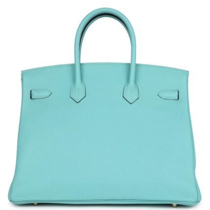HERMÈS BIRKIN 35 BLEU ATOLL TOGO GOLD HARDWARE