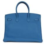 PRE-OWNED HERMÈS BIRKIN 35 MYKONOS CLEMENCE PALLADIUM HARDWARE