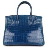 PRE-OWNED HERMÈS BIRKIN 30 MYKONOS SHINY NILOTICUS CROCODILE PALLADIUM HARDWARE