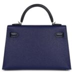 HERMÈS SPECIAL ORDER (HSS) KELLY SELLIER 20 BLEU ENCRE AND BLEU INDIGO CHEVRE MYSORE PALLADIUM HARDWARE