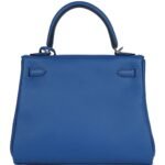 HERMÈS KELLY RETOURNE 25 BLEU FRANCE SWIFT PALLADIUM HARDWARE
