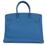 PRE-OWNED HERMÈS BIRKIN 35 MYKONOS CLEMENCE PALLADIUM HARDWARE