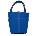 HERMÈS PICOTIN CARGO 18 BLEU FRANCE SWIFT AND TOILE CANVAS PALLADIUM HARDWARE