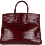 PRE-OWNED HERMÈS BIRKIN 35 ROUGE H SHINY POROSUS CROCODILE PALLADIUM HARDWARE
