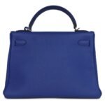 PRE-OWNED HERMÈS KELLY RETOURNE 32 BLEU ELECTRIC TOGO GOLD HARDWARE