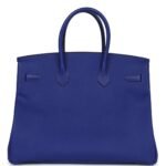 PRE-OWNED HERMÈS BIRKIN 35 BLEU ELECTRIC EPSOM PALLADIUM HARDWARE