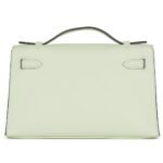 HERMÈS KELLY POCHETTE VERT FIZZ SWIFT PALLADIUM HARDWARE
