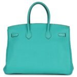 PRE-OWNED HERMÈS BIRKIN 35 LAGON TOGO PALLADIUM HARDWARE
