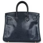 PRE-OWNED HERMÈS BIRKIN 25 BLEU DE MALTE VARANUS NILOTICUS LIZARD GOLD HARDWARE