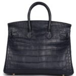 HERMÈS BIRKIN 25 BLEU INDIGO MATTE ALLIGATOR GOLD HARDWARE