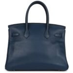 PRE-OWNED HERMÈS BIRKIN 30 DEEP BLEU SWIFT PALLADIUM HARDWARE