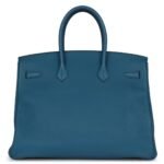PRE-OWNED HERMÈS BIRKIN 35 COBALT TOGO PALLADIUM HARDWARE