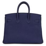 PRE-OWNED HERMÈS BIRKIN 25 BLEU ENCRE TOGO PALLADIUM HARDWARE