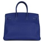 PRE-OWNED HERMÈS BIRKIN 35 BLEU ELECTRIC TOGO GOLD HARDWARE